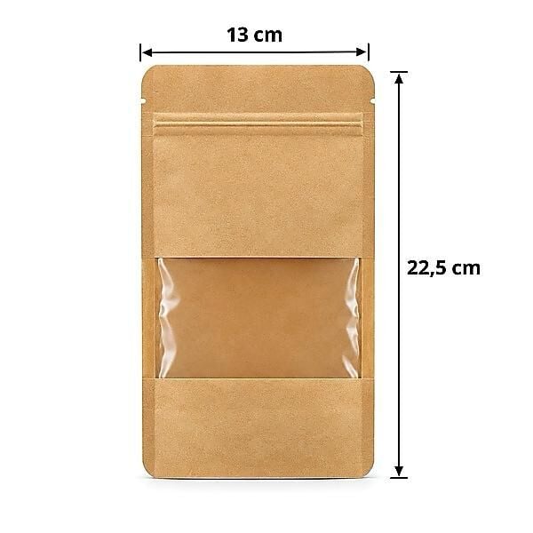 13x22,5 cm Pencereli Doypack 25 Adet
