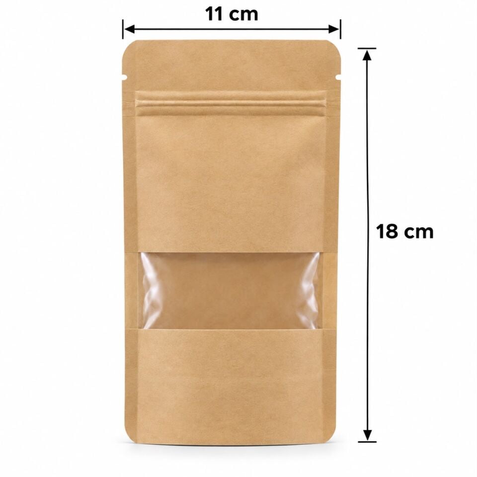 11x18 cm Pencereli Doypack 25 Adet