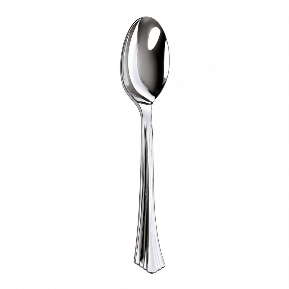 Roll-up Metal Görünümlü Plastik Kaşık 18 Adet