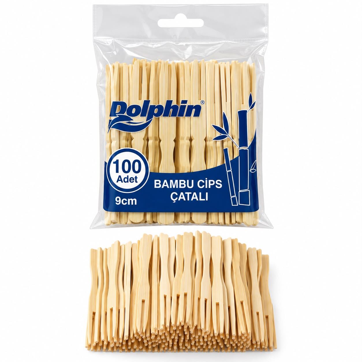 Bambu Cips Çatalı 9 cm 100 Adet