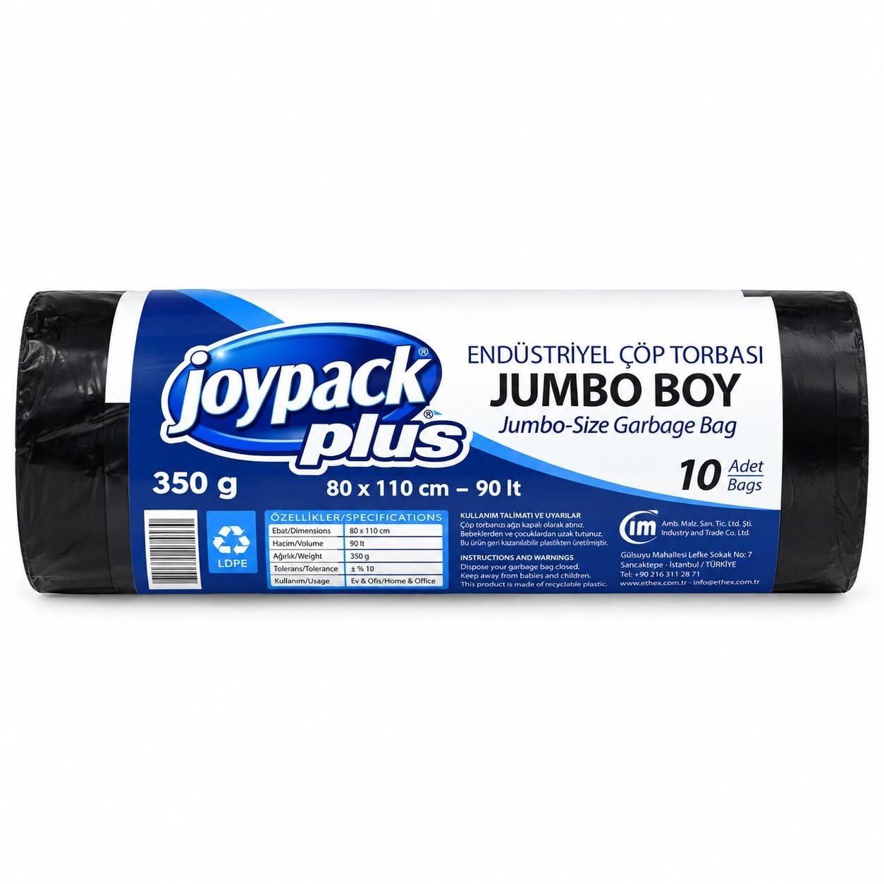 Joypack Endüstriyel Jumbo Çöp Poşeti 350 gr