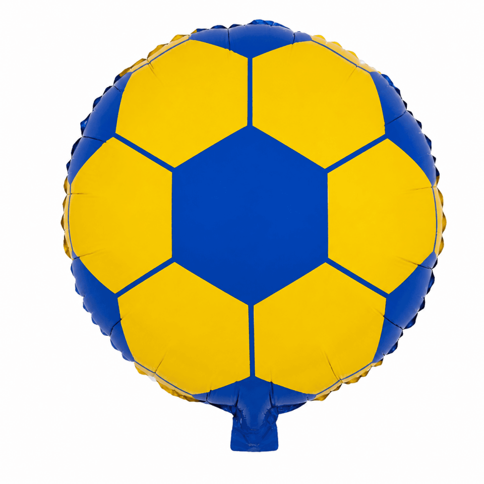 Sarı Lacivert Futbol Topu Folyo Balon