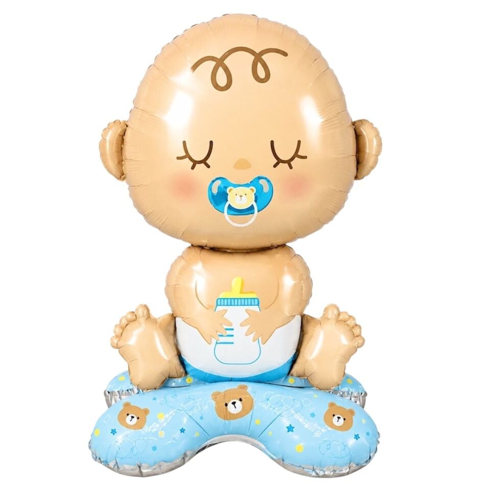 Ayaklı Mavi Bebek Folyo Balon